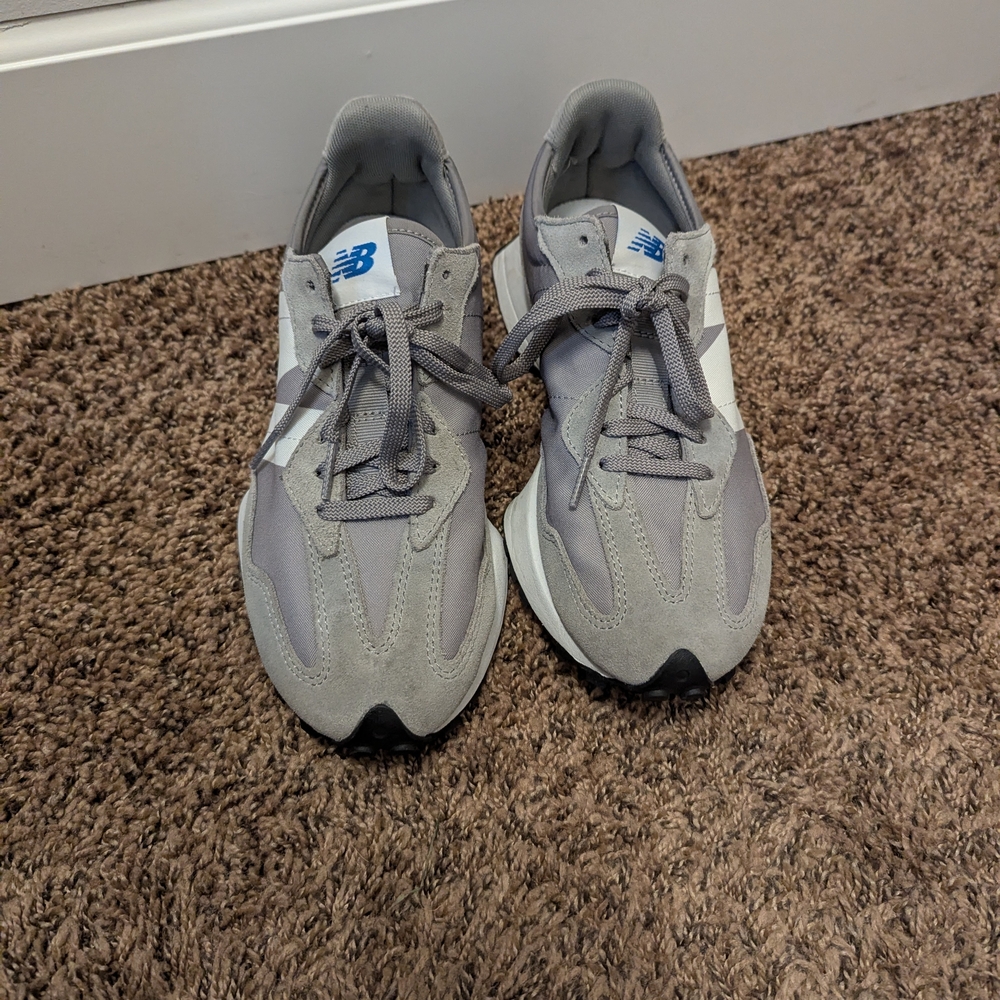 New Balance Women's Gray and White Athletic Sneakers - Picture 2 of 5